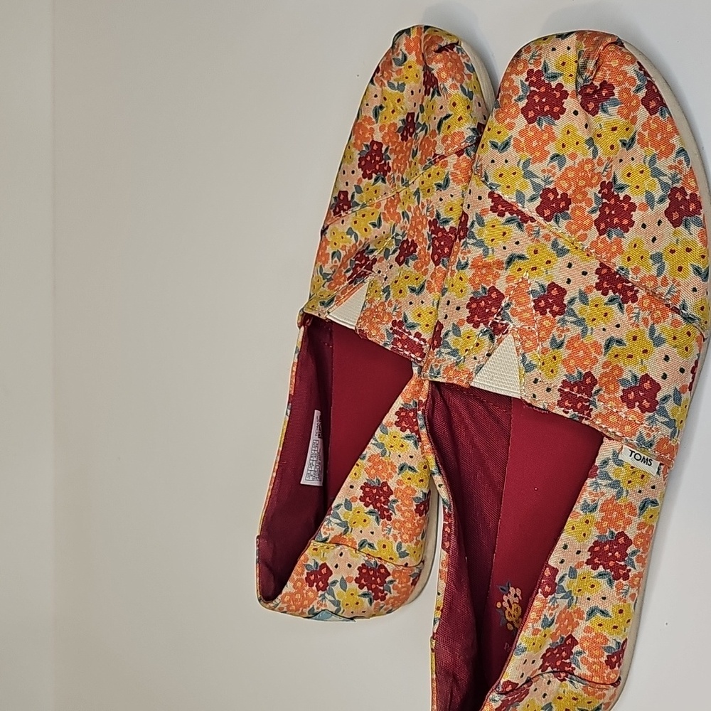 Toms Women’s Alpargata Natural Paper Source Ditzy Floral Print Shoes 9